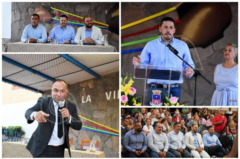 Momentos de la lectura del pregón y de la actuación del humorista Maestro Florido (Foto TA)